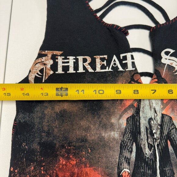 Vintage Threat Signal Band Tee Womens Top Rework Custom XS - Picture 8 of 8